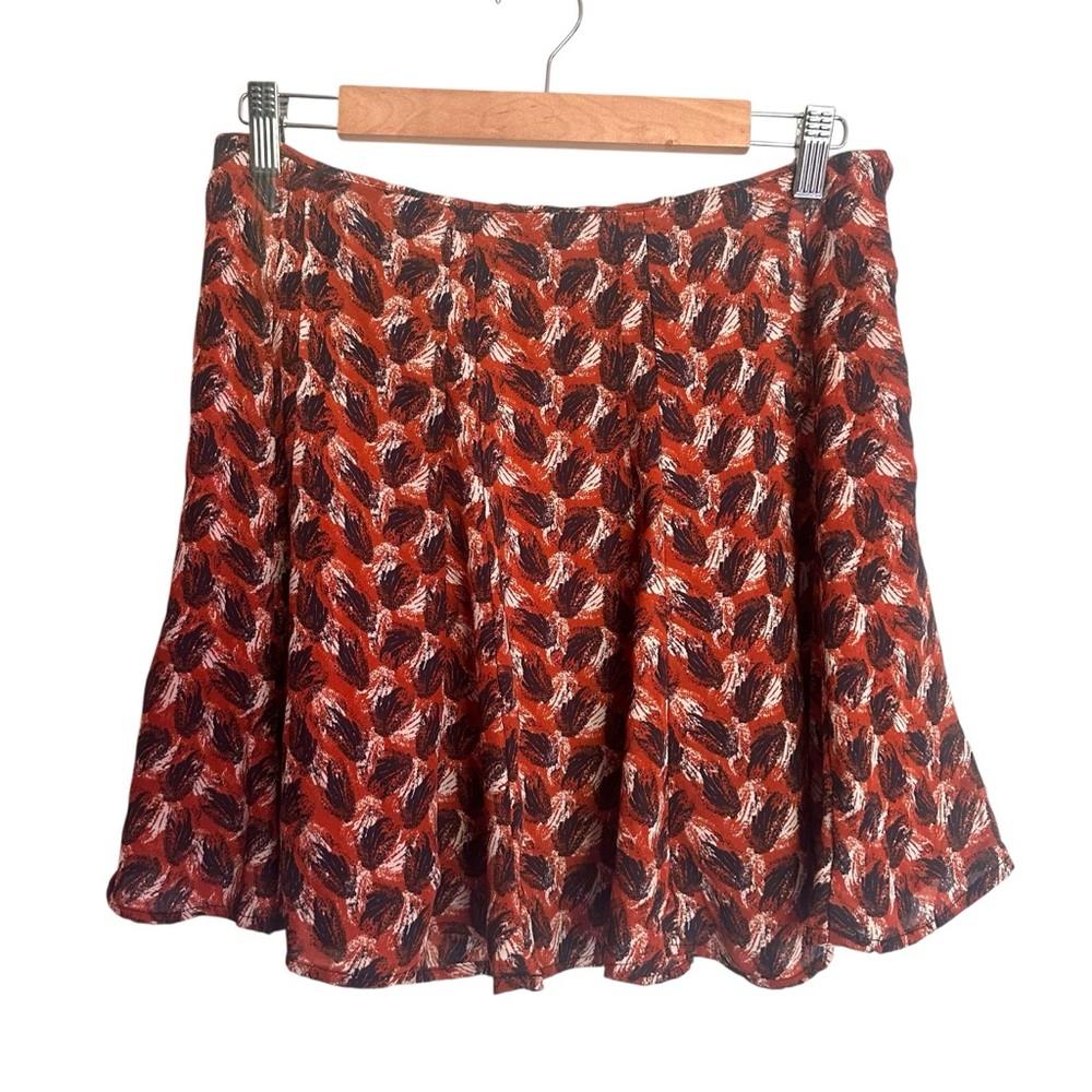 Forever21 Contemporary Orange and Navy Flutter Skirt Medium